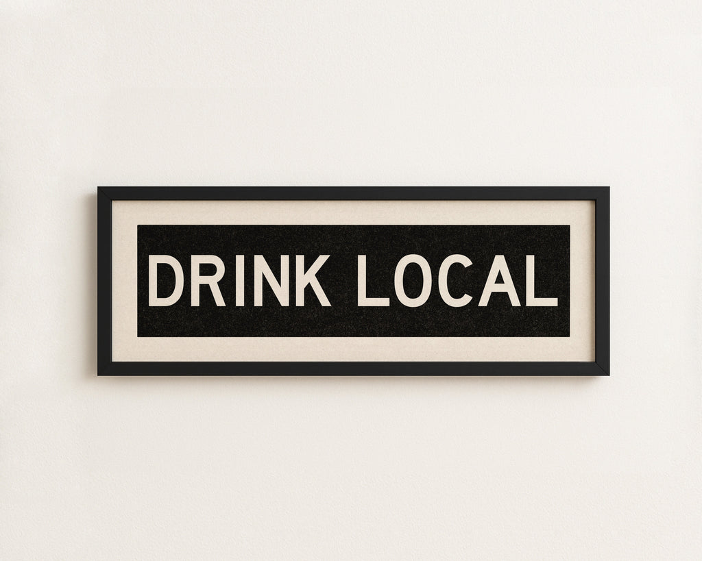 Framed Drink Local Bus Scroll Sign