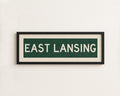 Framed East Lansing Green Bus Scroll