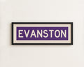 Framed Evanston Purple Bus Scroll