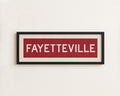 Framed Fayetteville Red Bus Scroll