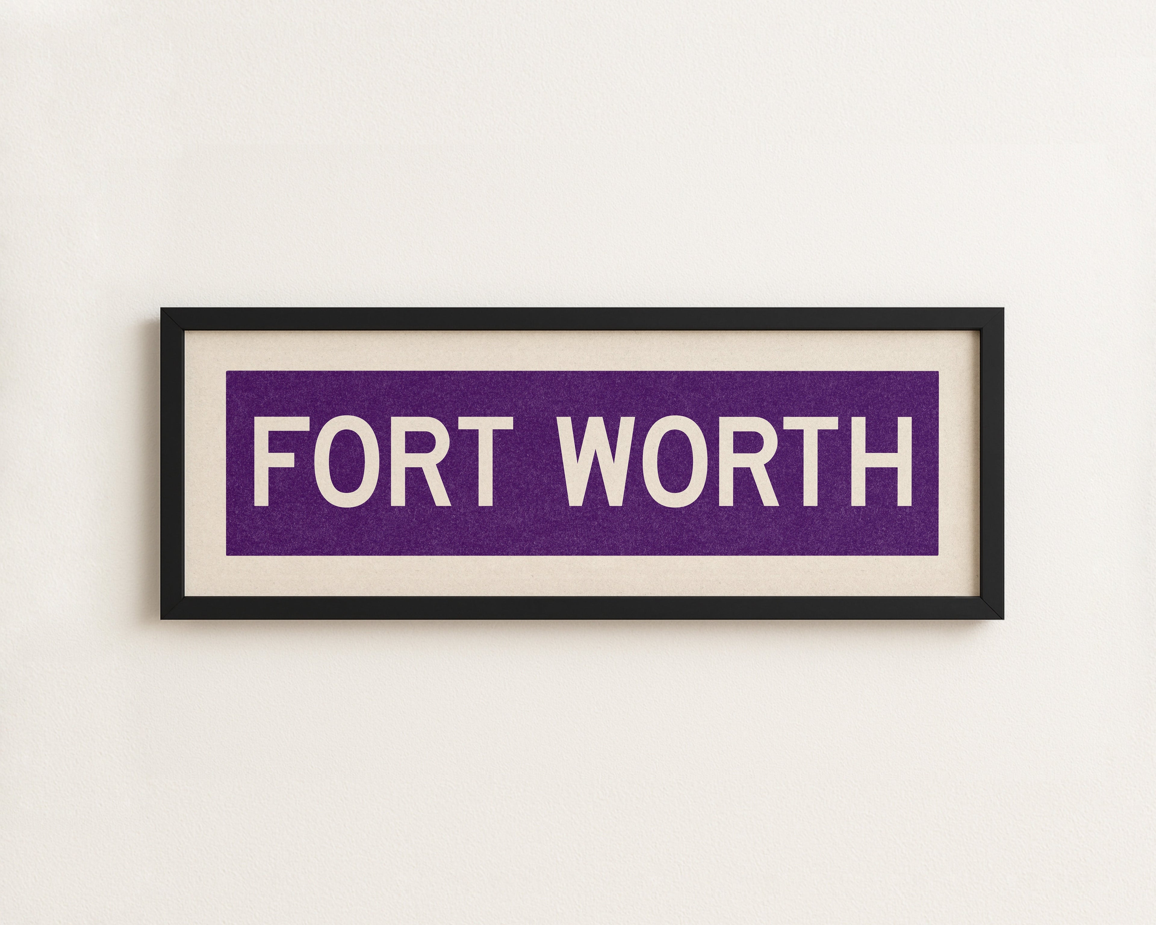 Framed Fort Worth Purple Bus Scroll