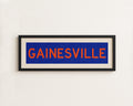 Framed Gainesville Blue Bus Scroll