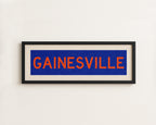 Framed Gainesville Blue Bus Scroll