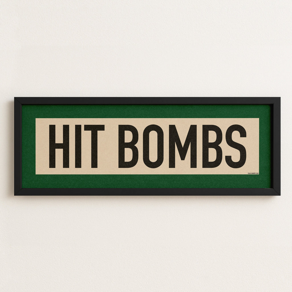 Framed Hit Bombs Golf Art Scroll Sign