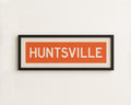 Framed Huntsville Orange and White Bus Scroll