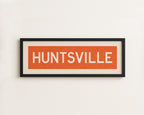 Framed Huntsville Orange and White Bus Scroll