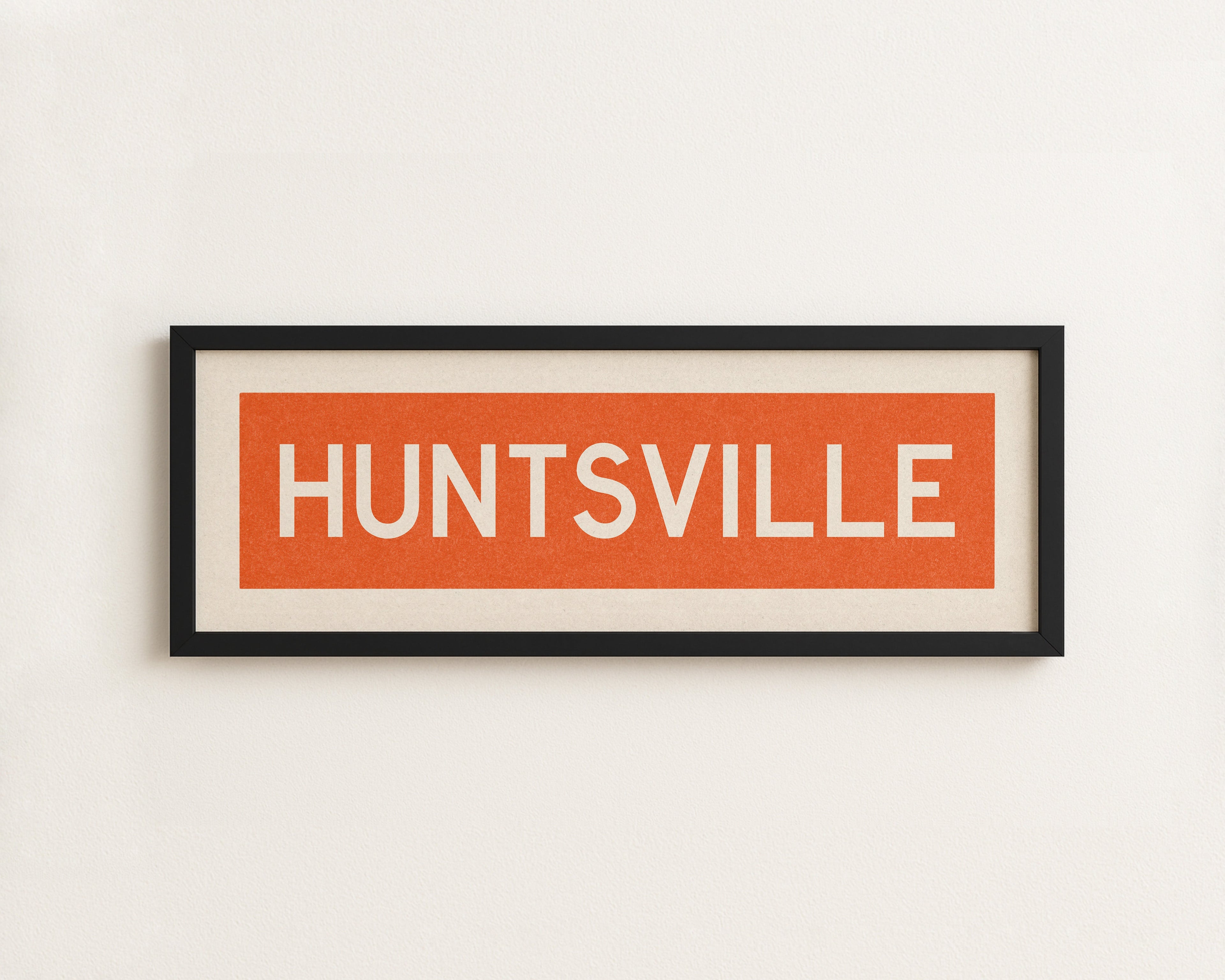Framed Huntsville Orange and White Bus Scroll