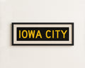 Framed Iowa City Black and Gold Bus Scroll