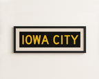 Framed Iowa City Black and Gold Bus Scroll