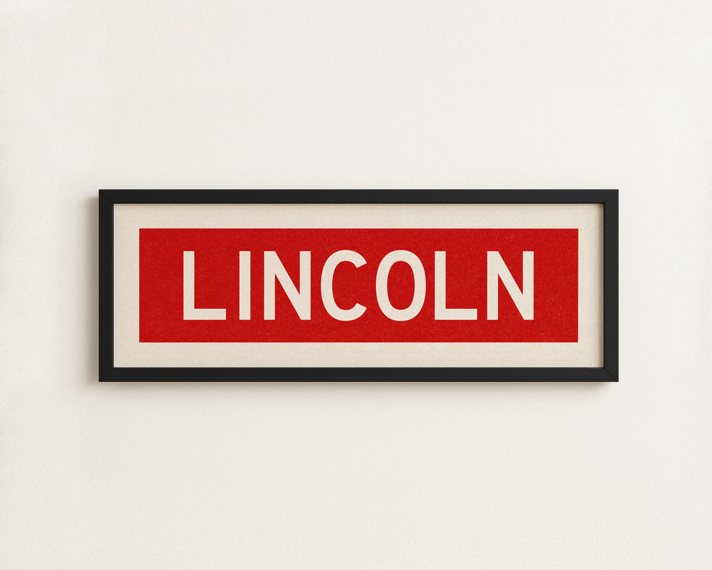 Framed Lincoln Bus Scroll