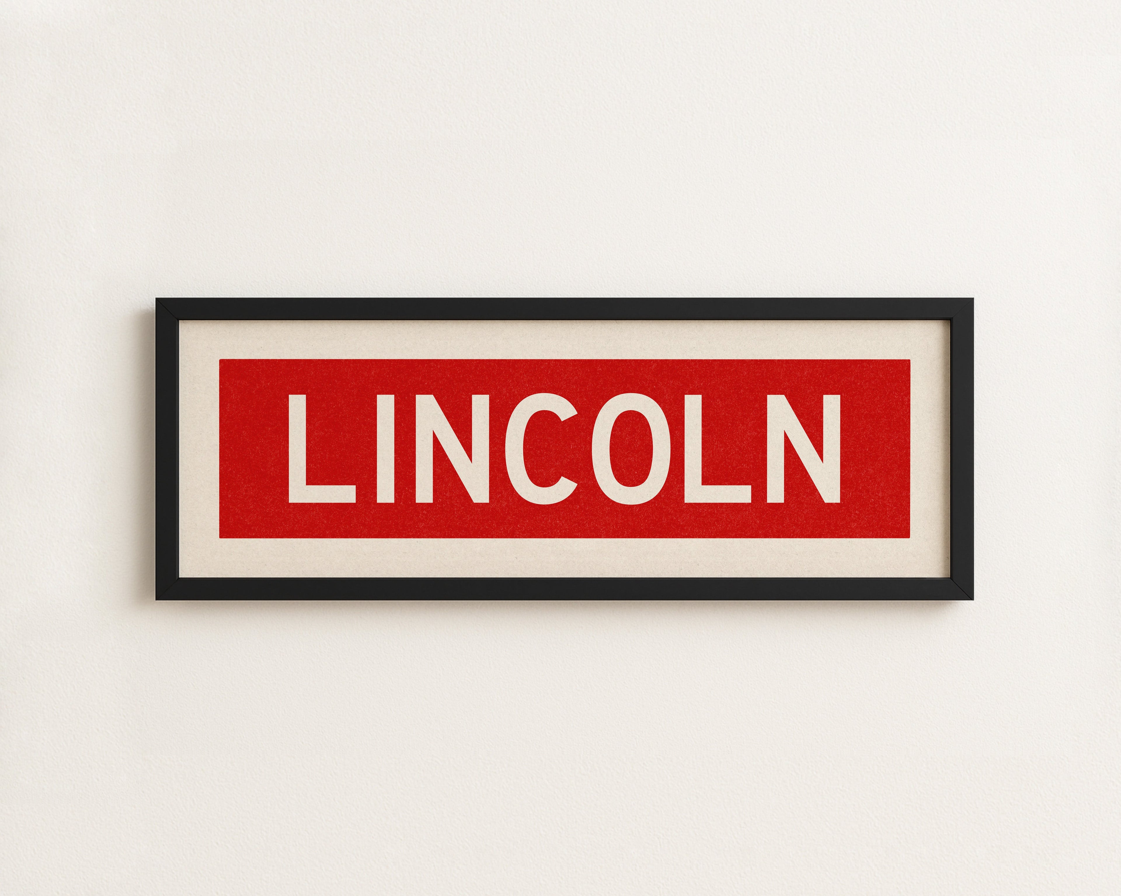 Framed Lincoln Bus Scroll