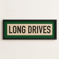 Framed Long Drives Golf Art Scroll Sign