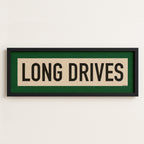 Framed Long Drives Golf Art Scroll Sign
