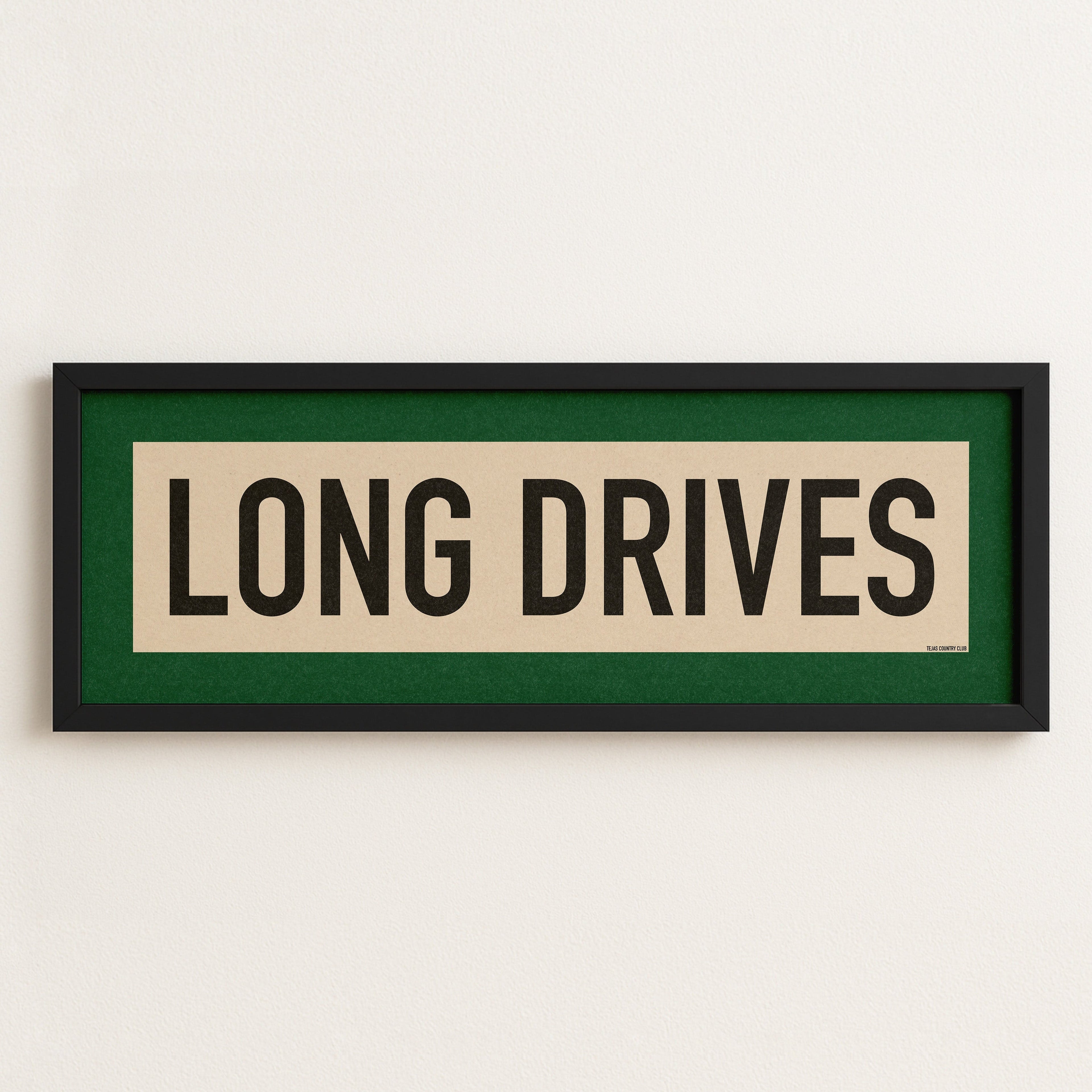 Framed Long Drives Golf Art Scroll Sign