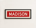 Framed Madison Red Bus Scroll