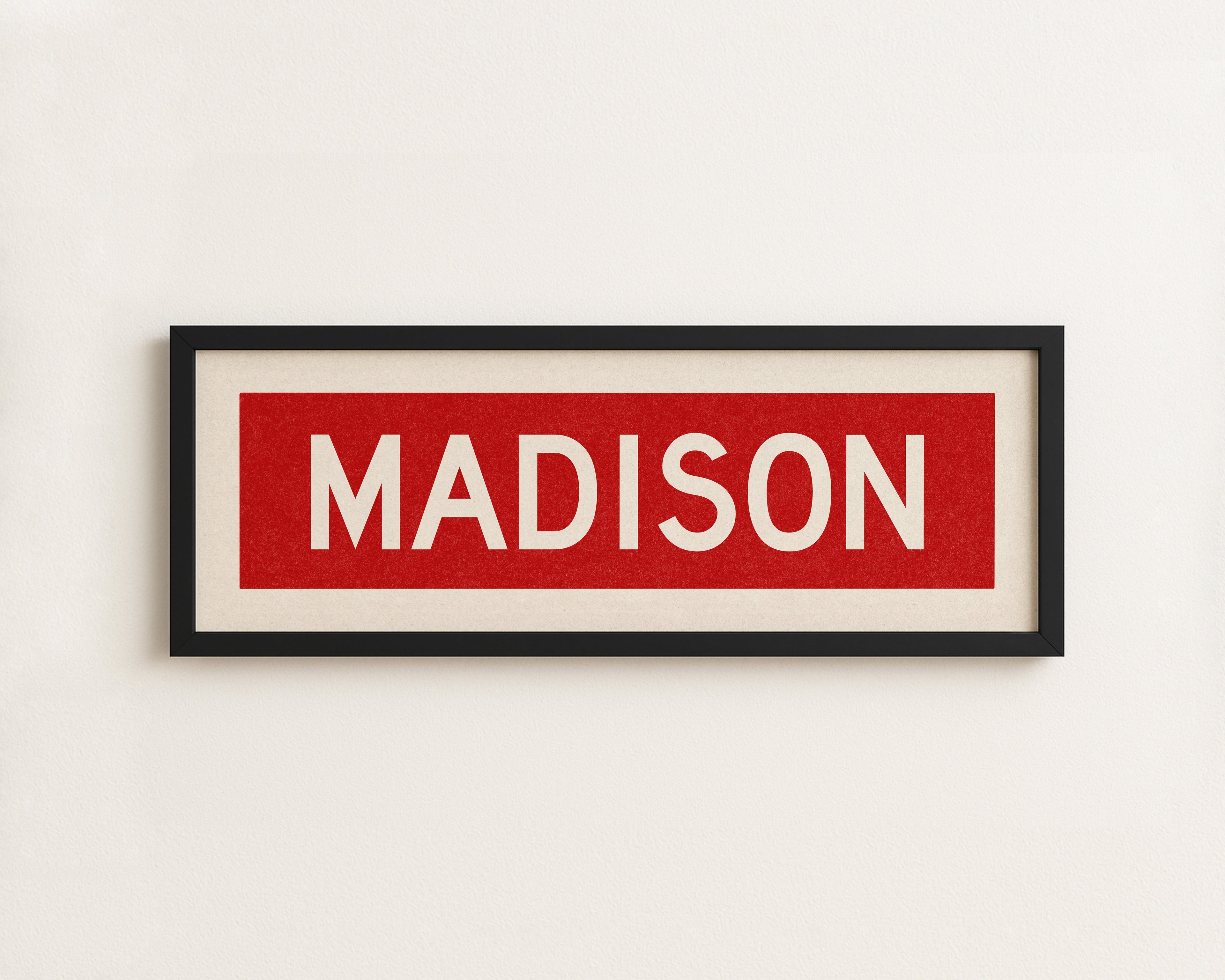 Framed Madison Red Bus Scroll