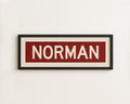 Framed Norman Crimson Bus Scroll