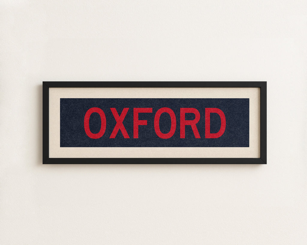 Framed Oxford Navy Bus Scroll