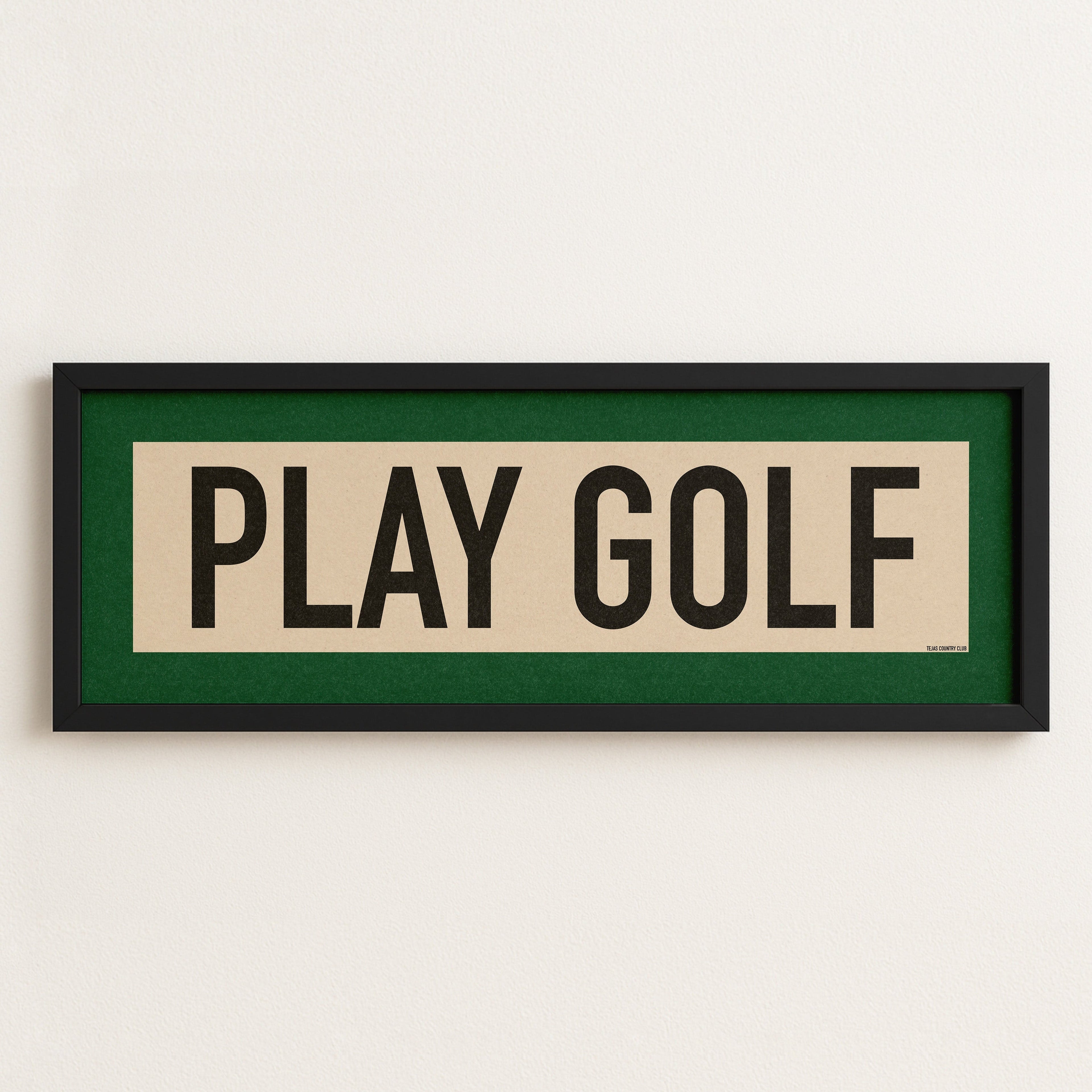 Framed Play Golf Art Scroll Sign