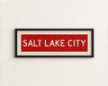 Framed Salt Lake City Red Bus Scroll