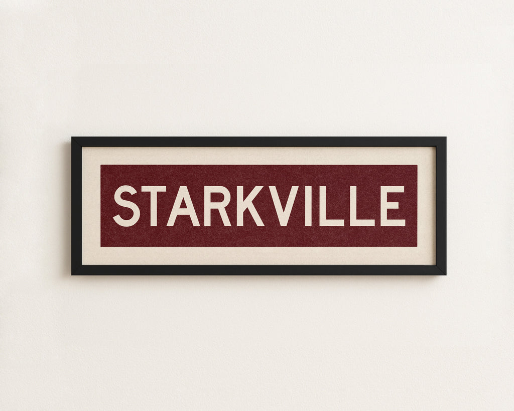 Framed Starkville Maroon Bus Scroll