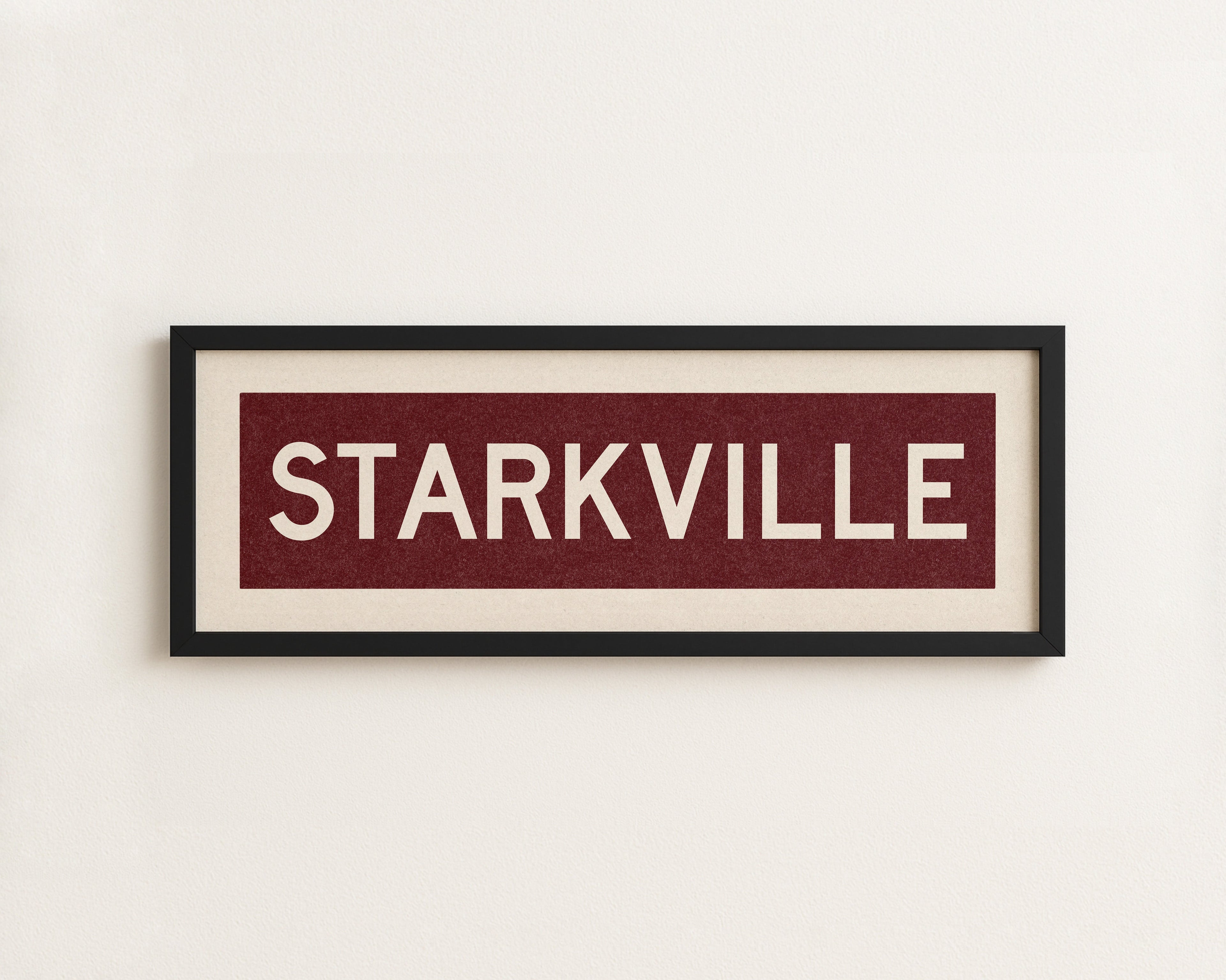 Framed Starkville Maroon Bus Scroll