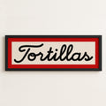 Framed Tortillas White Black Red Trim Art Print
