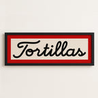 Framed Tortillas White Black Red Trim Art Print