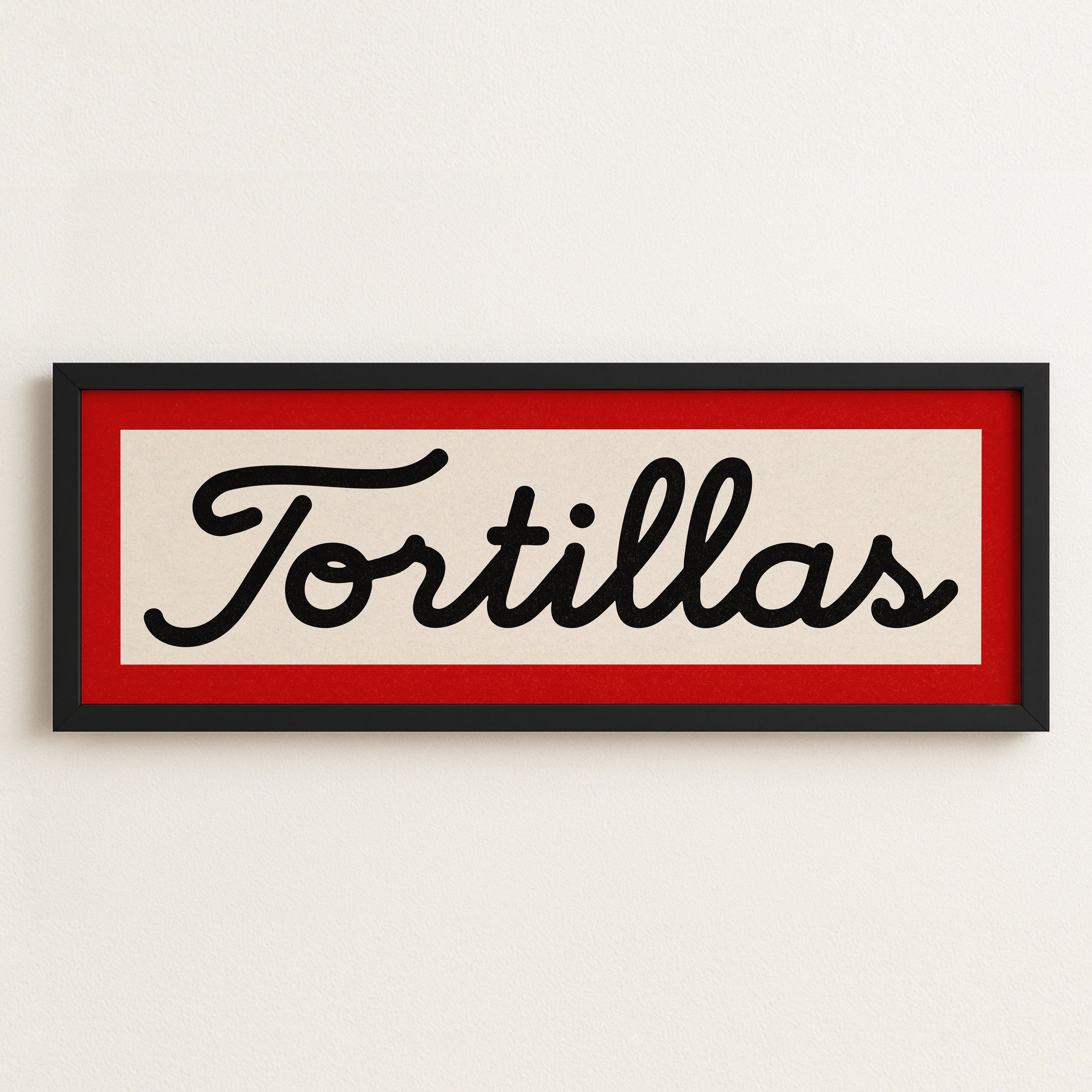 Framed Tortillas White Black Red Trim Art Print