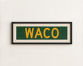 Framed Waco Green Bus Scroll
