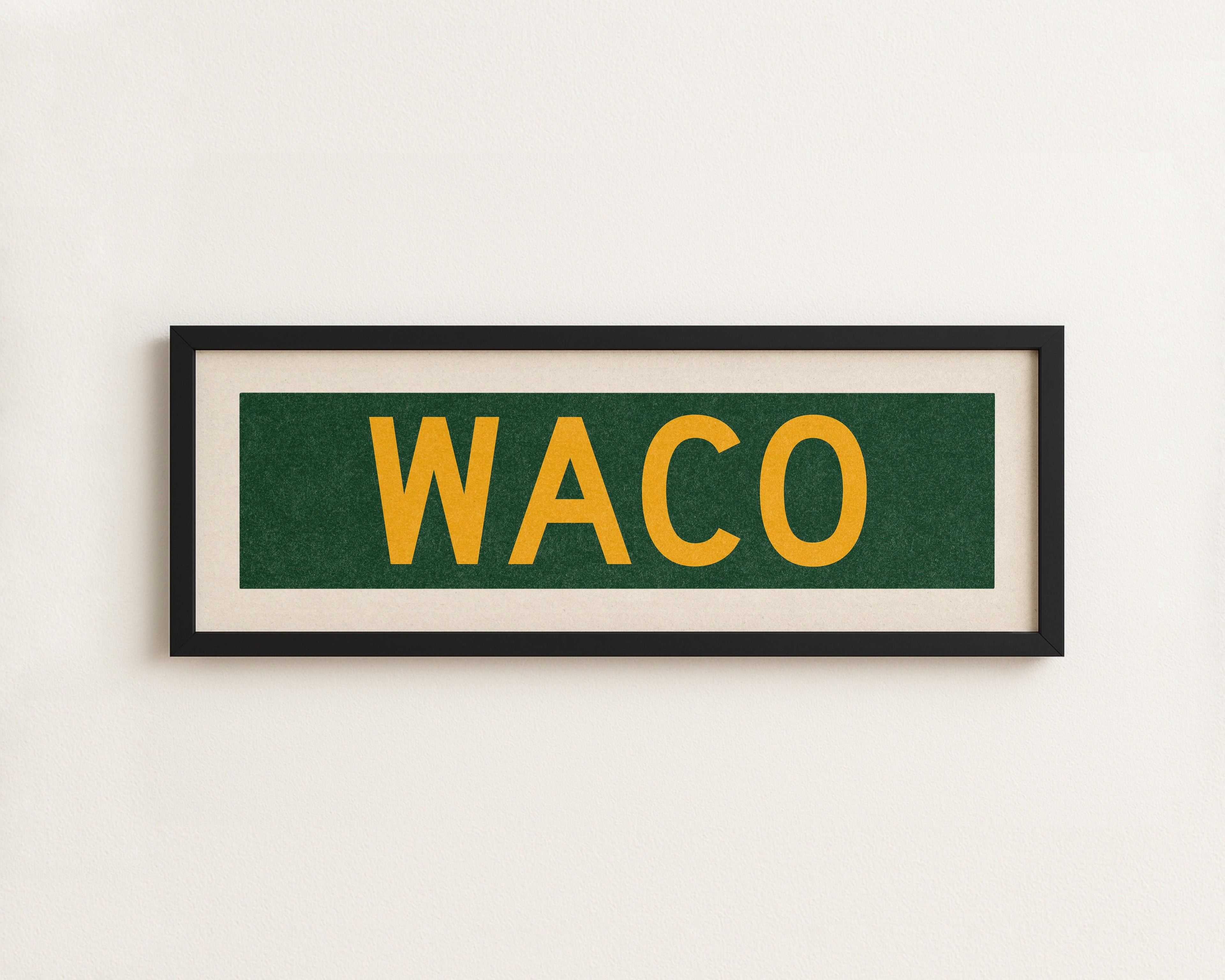 Framed Waco Green Bus Scroll