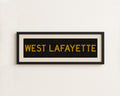 Framed West Lafayette Black and Gold Bus Scroll
