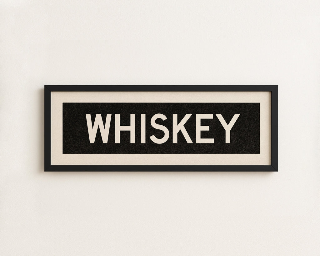Framed Whiskey Bus Scroll Sign