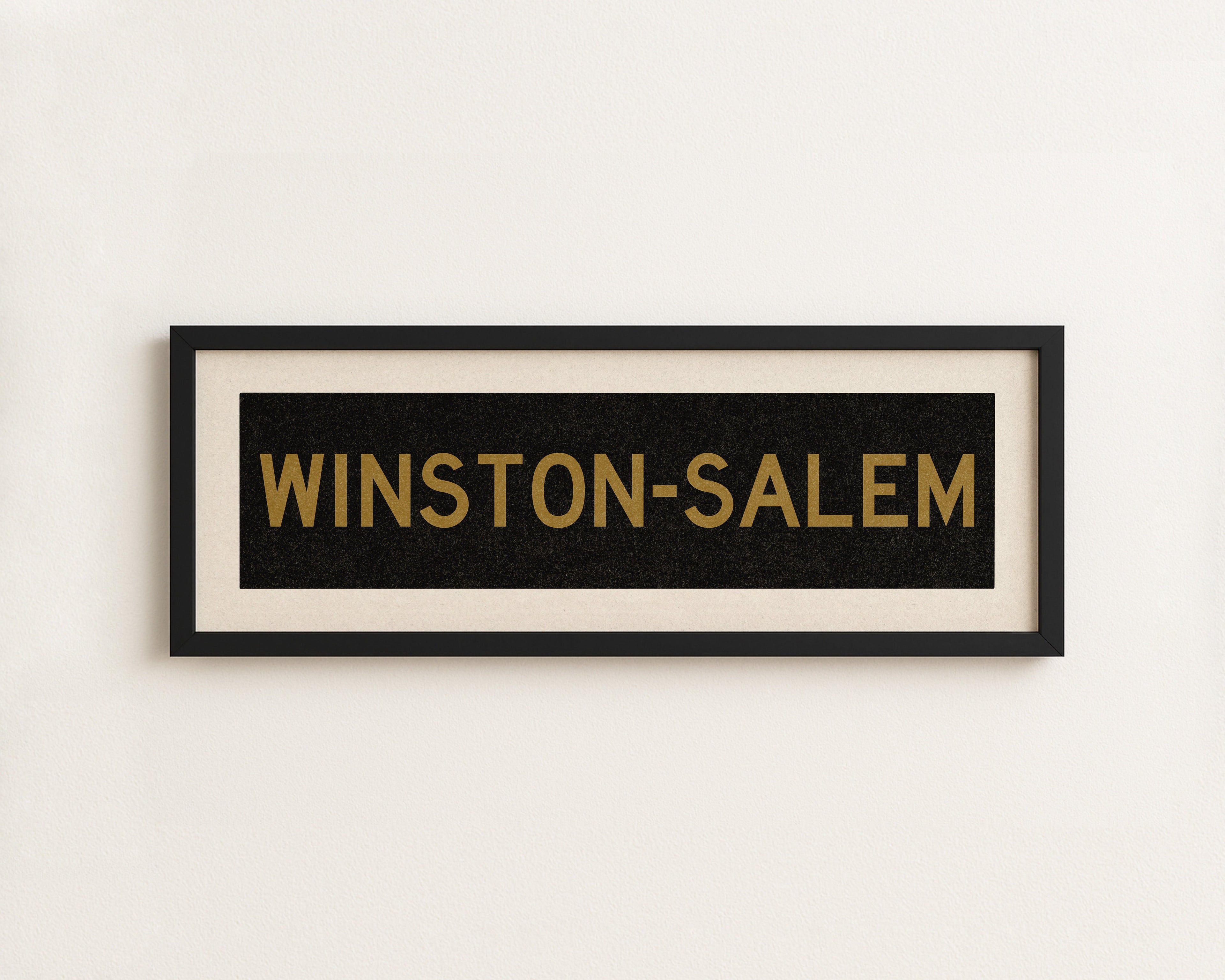 Framed Winston Salem Black & Gold Bus Scroll