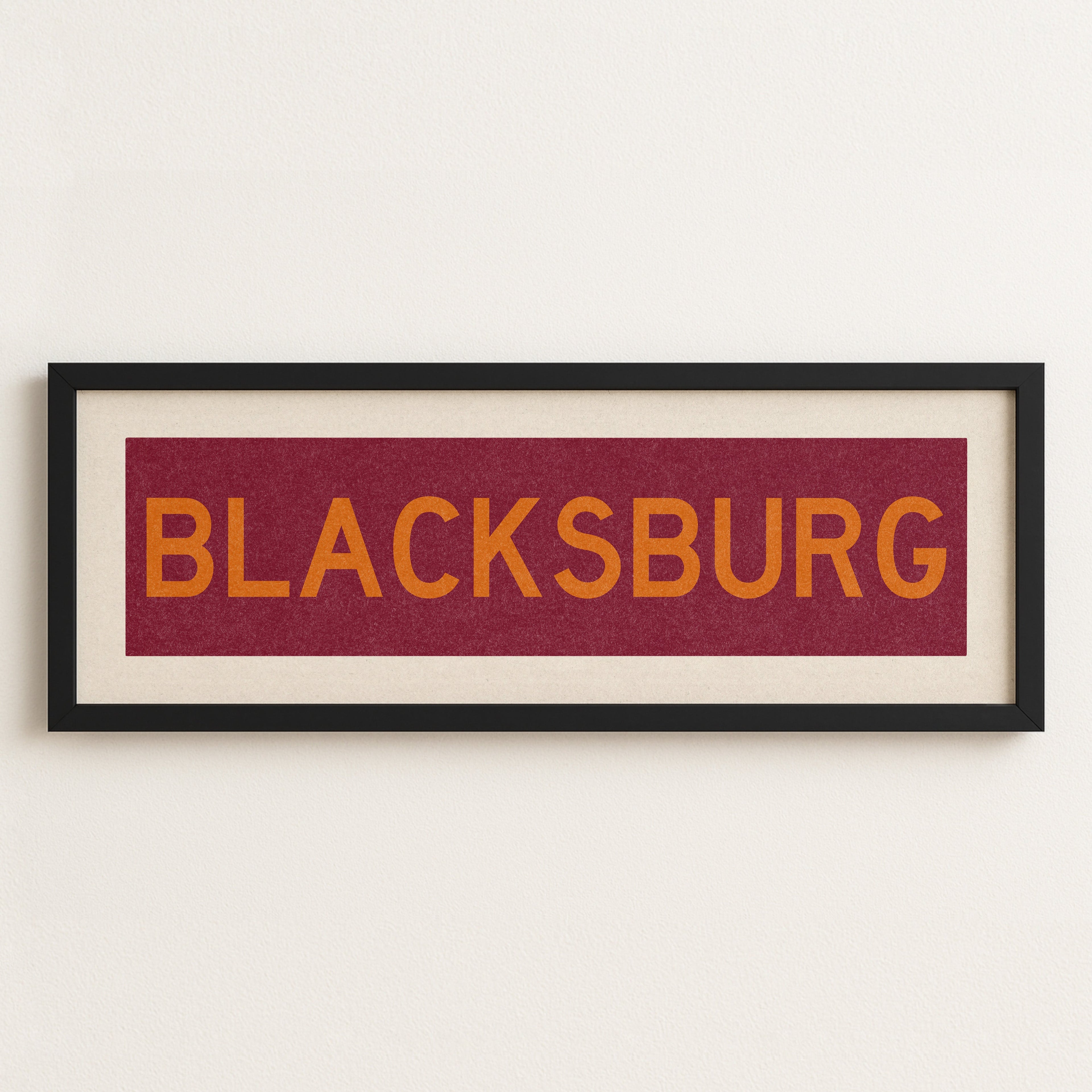 Framed Blacksburg Maroon Bus Scroll