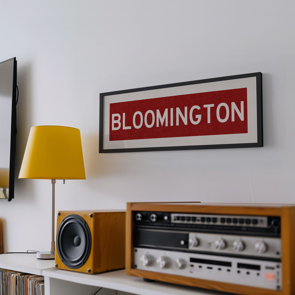 Framed Bloomington Crimson Bus Scroll