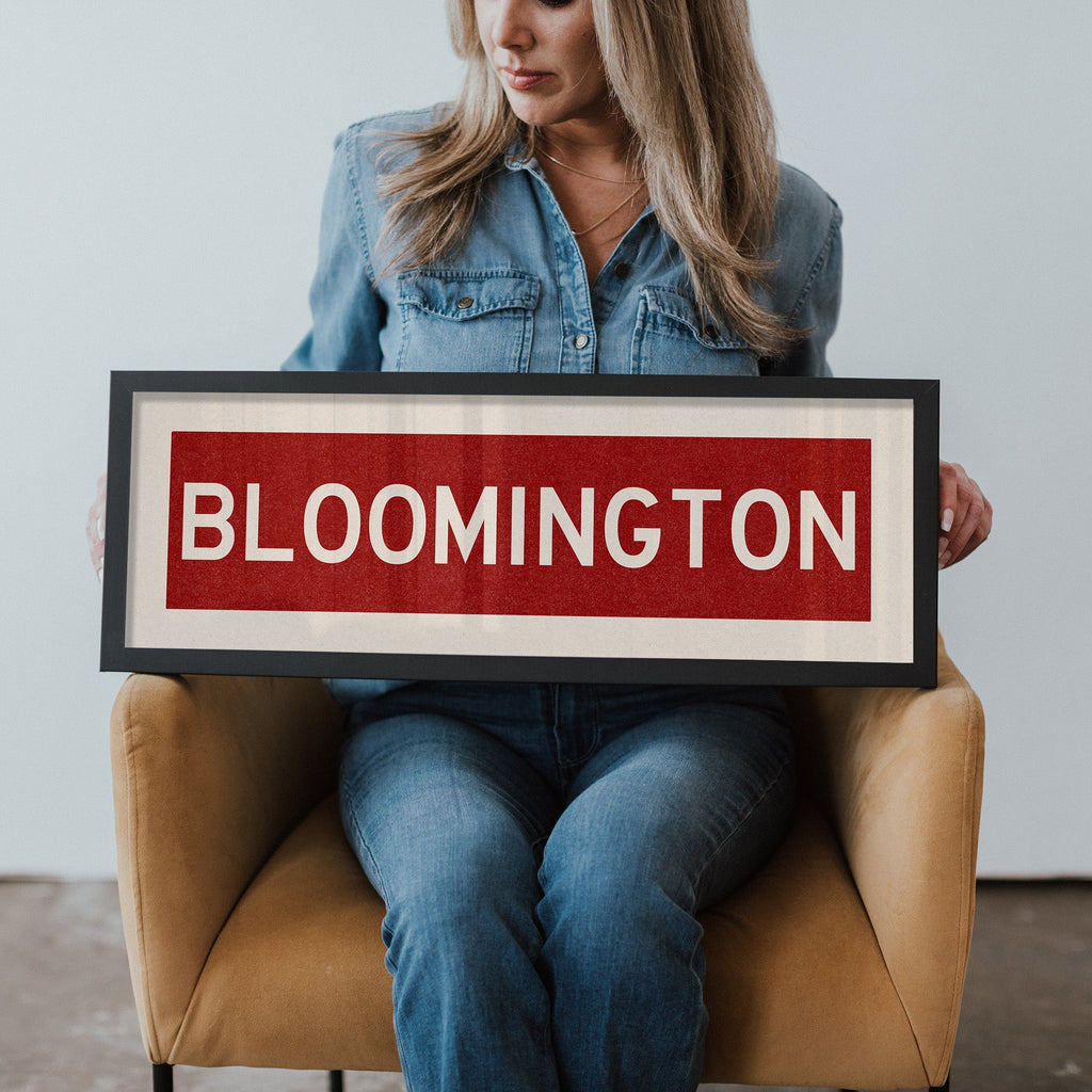 Framed Bloomington Crimson Bus Scroll
