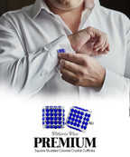 Vittorio Vico Men's Large  Square Studded Colored Crystal Cufflinks: CL76XX Series