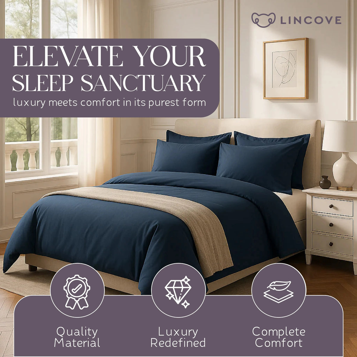 100% Cotton Duvet Cover Set - Classic Hotel Collection