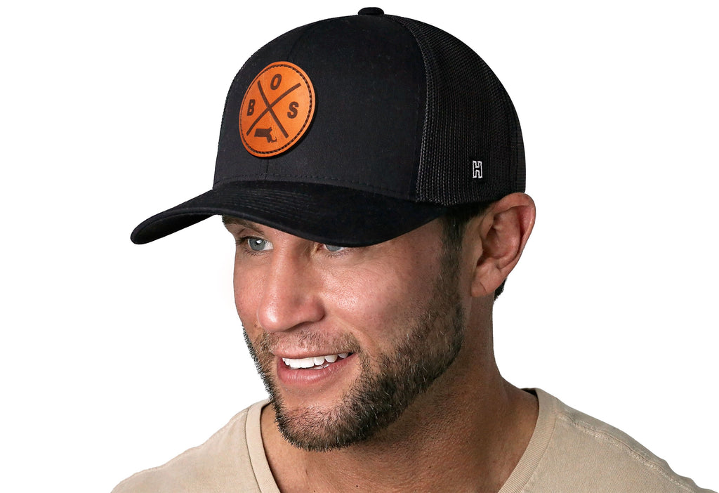 Boston Trucker Hat  |  Leather BOS X Snapback