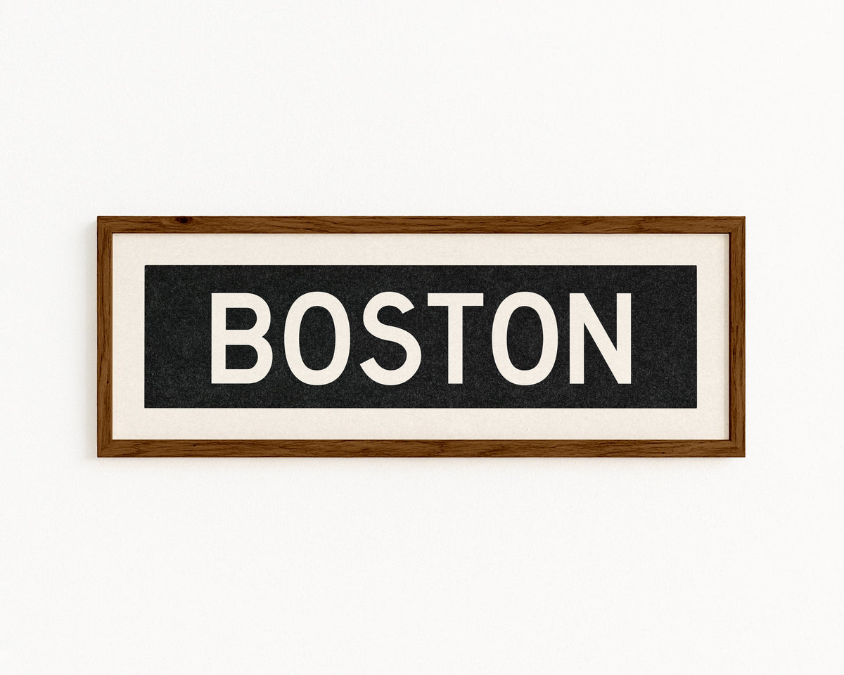 Framed Boston Massachusetts Bus Scroll