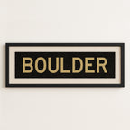 Framed Boulder Black and Gold Bus Scroll