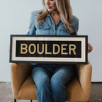 Framed Boulder Black and Gold Bus Scroll