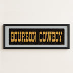 Framed Bourbon Cowboy Black Vintage Bumper Sticker Art Print