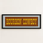 Framed Bourbon Cowboy Vintage Brown Bumper Sticker Art Print