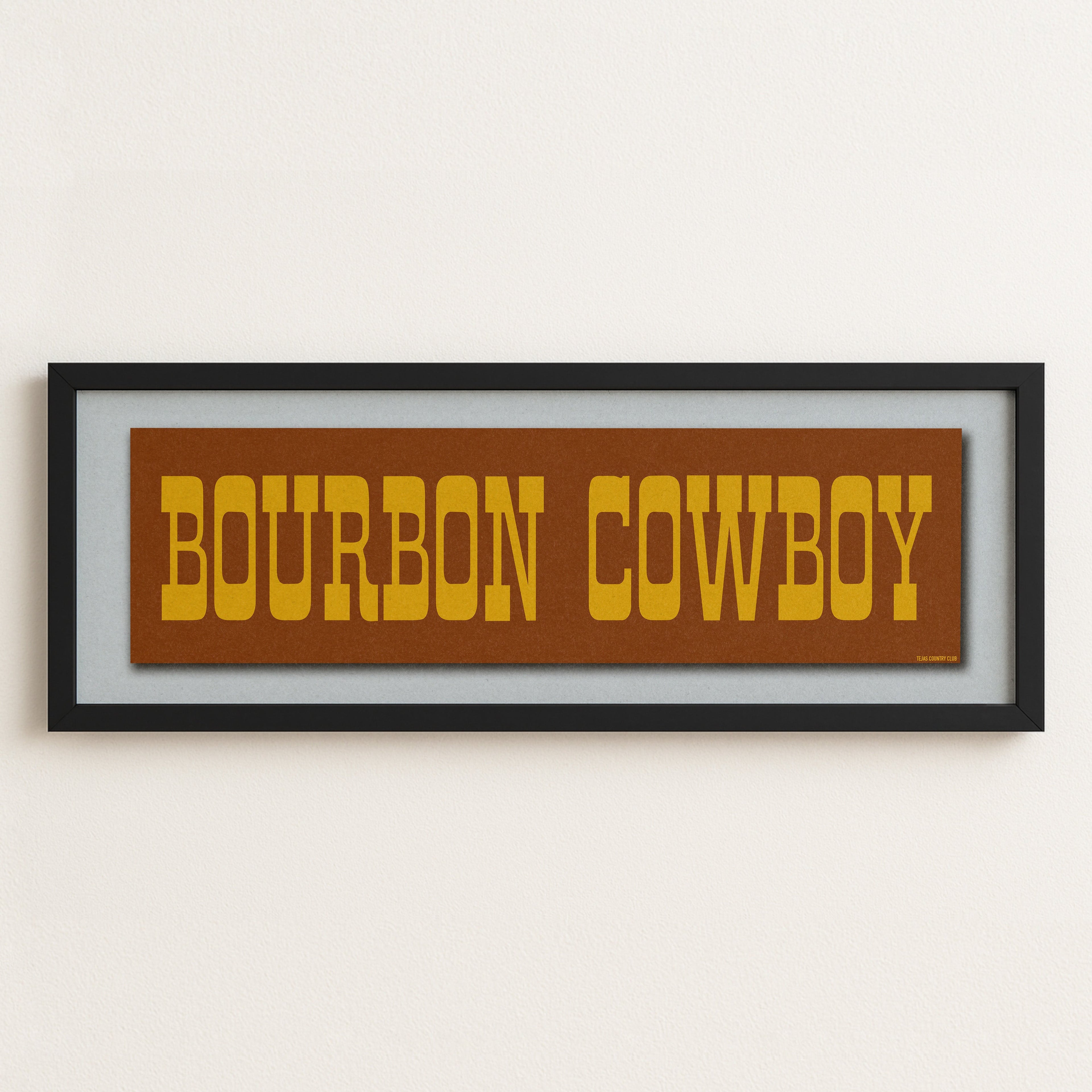 Framed Bourbon Cowboy Vintage Brown Bumper Sticker Art Print