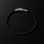 Box Chain Bracelet, 3MM - Black