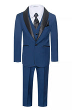 Boys Indigo Shawl Collar Tuxedo – 5-Piece Complete Outfit | Ferrecci Reno Jr