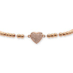 Brass Cubic Zirconia Heart Charm Bracelet Women