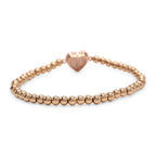 Brass Cubic Zirconia Heart Charm Bracelet Women